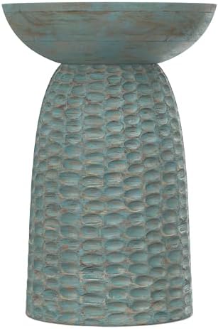 SIMPLIHOME Boyd 16" Wide Solid Wood Round End Table in Teal Wash - Image 5