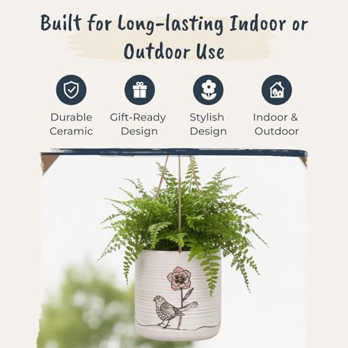 Blue Sky Ceramic Hanging Amarosa 6.5" Flower Pot, Multi Color - Image 4