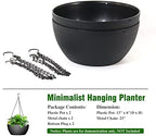 WOUSIWER 13 inch 2Pack Large Hanging Planters for Outdoor Indoor Plants with Drainage Holes and Chain, Round Hanging Flower Pots for Garden Home Porch Decor, Black - Image 7