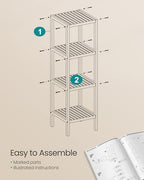 SONGMICS 4-Tier Bamboo Shelf, Freestanding Bathroom Storage Rack - Image 7
