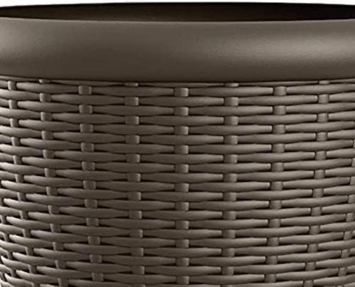 Suncast 2 Pack Wicker Planter w/Drillable Drain Holes, Decorative Indoor/Outdoor Pot, 18in, Java - Image 3