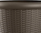 Suncast 2 Pack Wicker Planter w/Drillable Drain Holes, Decorative Indoor/Outdoor Pot, 18in, Java - Image 3