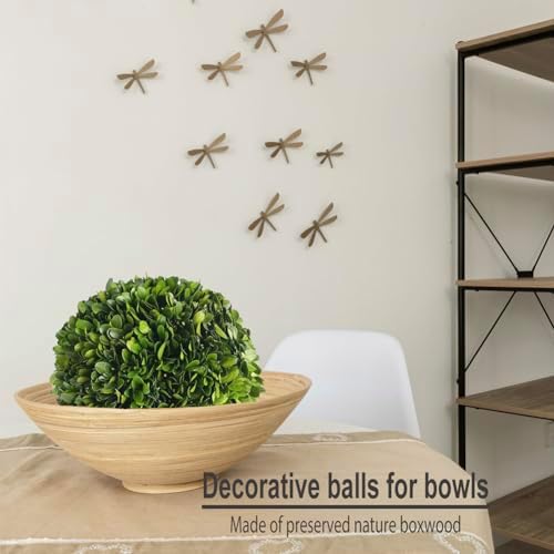 Preserved Boxwood Balls Decorative Filler for Centerpiece, Bowl, Vase, Home Decoration - Natural Tone - Dough Basket Fillers (8' Diameter) - Image 2