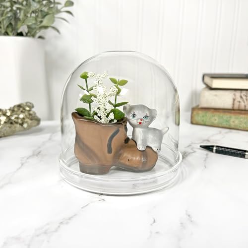 Plymor 4" x 4" Glass Display Dome Cloche (Clear Glass Tray Base), Pack of 2 - Image 2