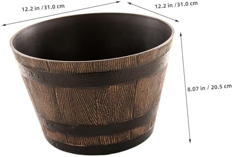Sturdy Resin Flower Pot Pattern Outdoor Planters for Plants Bonsai Pot Drainage Garden Balcony Decor for Succulents - Image 3