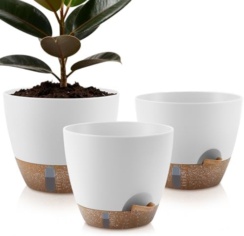 QRRICA 9/10/12 Inch Self Watering Pots for Indoor & Outdoor Plants by QRRICA
