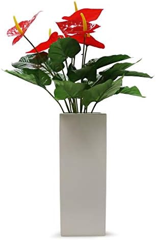 WGV Ceramic Block Vase Bulk, 5" W x 14" H, (Multiple Size/Color Choices) Matte Tall Square Flower Planter Pot, Accents Home Office Tabletop Decor, Ideal Gifts White 6 Pieces (CSB0514WT) - Image 3
