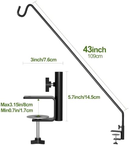 MIXXIDEA 2 Pack Heavy Duty Extensible Adjustable Deck Hooks for Hanging Bird Feeders, Plants, Suet Baskets, Wind Chimes, Lanterns - Image 6