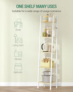 Hzuaneri Ladder Shelf, Bookshelf, Freestanding Corner Storage Shelf - Image 6