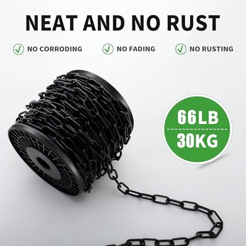50 Ft 1/8" Black Chain for Hanging Metal Chains Fixture Decorative Chain - Image 3