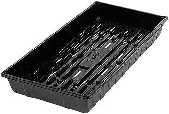 SUNPACK 10" x 20" Extra Strength Plastic Seed Starting Tray, Black, 2.5" (Pack of 10) - with Drainage Holes, Ideal for Greenhouses or Indoor Gardening - Made of BPA-Free Plastic - Image 2