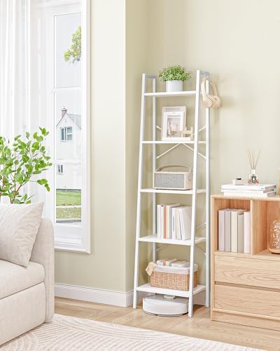 Hzuaneri Ladder Shelf, Bookshelf, Freestanding Corner Storage Shelf - Image 3