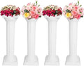 Elegant 4Pcs Roman Column Set - 34 Inch Plastic Greek Column Statues with Flower Pot Pedestal Stands for Wedding Decoration by LOYALHEARTD