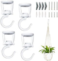 Mkono Macrame Plant Hanger Indoor Hanging Planter and Ceiling Hooks, Indoor Outdoor Boho Home DecorCeiling Hooks by Mkono