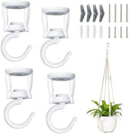 Mkono Macrame Plant Hanger Indoor Hanging Planter and Ceiling Hooks, Indoor Outdoor Boho Home DecorCeiling Hooks by Mkono