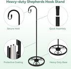 63" Adjustable Shepherds Hooks Stand for Wind Chimes, Hummingbird Feeders, Lanterns, Hanging Plant Stand Indoor Outdoor Patio Garden - Image 2