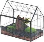 NCYP Geometric Glass Terrarium with Front Opening Door, House Shape Closed Micro Landscape Terrarium Planter for Moss, Fern, Small Tropical Plants, Cacti - Home Indoor Tabletop Decor (No Plants) by NCYP