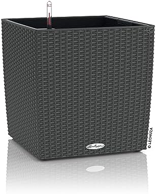 Lechuza Cube Cottage 30 Granite, Self-Watering Square Planter, H11.8 L11.8 W11.8 in by LECHUZA