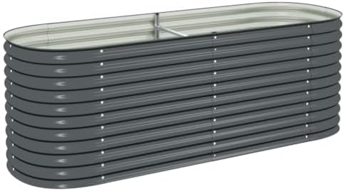 Galvanized Steel Raised Garden Bed 94.5x31.5x31.9 Inch Gray Planter by Unknown
