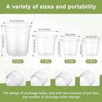 36 Pcs 6/5/4/3.5 In Clear Nursery Plant Pots with Drainage Holes, 20 Labels - Image 4
