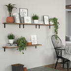 DOLLFIO Floating Wall Shelves, Decor & Storage, Rustic Brown, 16.5'', 5Pcs - Image 5