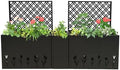 23.6in 3-Piece Raised Garden Bed with Trellis, Metal Planter Box by Noeko