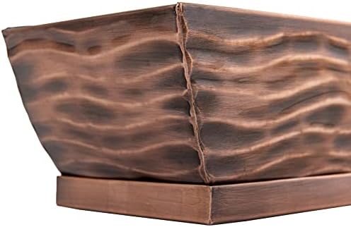 H Potter Succulent Planter Rectangular Plant Pot Flower Indoor Outdoor Window Box (Antique Copper Large) - Image 3