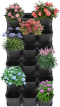 36-Pot Vertical Wall Planter System, Modular Wall-Mounted Living Garden Kit, Durable PP Injection Molded Stackable Plant Holder with Non-Woven Fabric for Indoor Outdoor Flowers Vegetables (Black) by Unknown