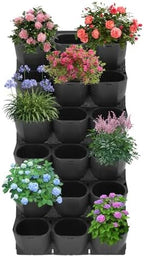 36 Pockets Self Watering Wall Mounted Vertical Planter,Wall Hanging Planters for Outdoor Plants,Stackable Flower Pot Holder Decor Plant Stand Vegetables Plant Hanger Box,180 lbs Load (Black) by ZAWAYINE