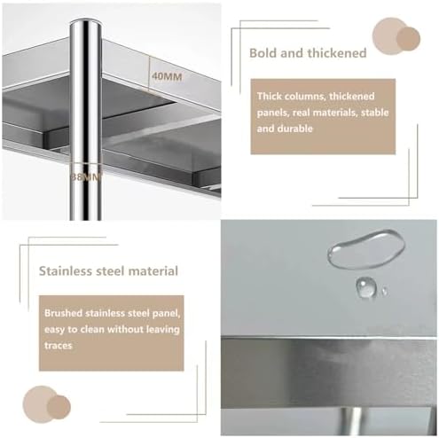 Ceiling Mount Shelf, Stainless Steel Storage Rack Hanging Floating Shelves, Ceiling Display Stand for Restaurant Kitchen Bar Shelf - Easy to Install (Size : 70x35x80cm) - Image 4