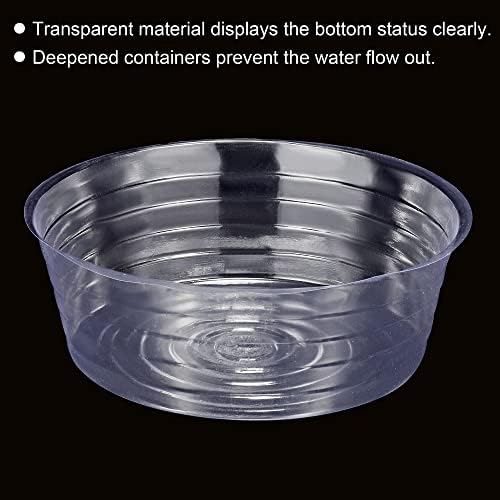 MECCANIXITY Plant Pot Saucer 12 Inch Plastic Round Flower Drip Tray for Indoor Outdoor, Clear Pack of 10 - Image 4