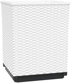 Planter Set of 2 White Polypropylene Modern Plant pots Plant containers Drainage pots for Indoor Backyard 11.8x11.8x14.6 in - Image 4