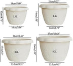 Flower pots Round Durable Resin Planter Large Planters for Outdoor Plants gardenix Decor Planters(White,21cm) - Image 2