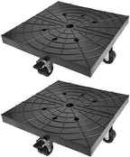 14 Inch Square Plant Caddy with Wheels Outdoor Indoor, Rolling Plant Stand for 400lb Heavy Duty Flower Pots, Square Plant Rollers Lockable Potted Planter Dolly, 2 Pack Black by NOAMOO