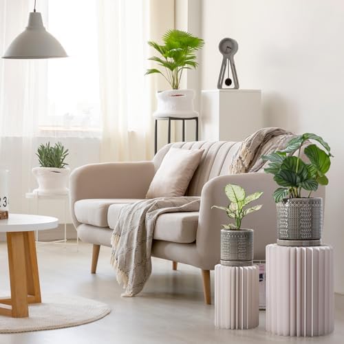 Indoor-Outdoor Ceramic Plant Pots: 6 Inch Flower Pots with Drainage Hole & Saucer - Decorative Ceramic Pots for Plants Herbs Succulents - Home Garden Patio Lawn Use - Image 6