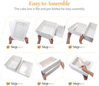 COTOPHER 14x14x6 In Sheet Cake Boxes, 16pcs White Bakery Boxes with Window - Image 5
