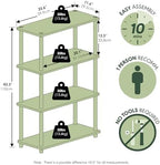 Furinno Turn-N-Tube Toolless 4-Tier Storage Shelves, Dark Cherry - Image 2