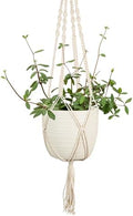 Scheurich Corteza Sky Pimienta Ceramic 6.1" Hanging Planter – with 35.4" Macramé Hanger - Waterproof - Boho Decorative Hanging Basket for Indoor Plants, Succulents&Flowers - Made in Germany - 0.7 gl by Scheurich