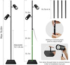 60W LED Grow Lights for Indoor Plants, COB Full Spectrum Plant Light with High PPFD, CRI 94 Floor Standing Grow Lamp, Dimmable 10000 Lumens, 6/8/12H Smart Timer, 37"-77" Adjustable Dual-Head (6000K) - Image 5