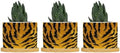 Tiger Fur Skin Ceramic Planters Black and Yellow Animal Stripe Print Snake Plant Live Indoor with Pot with Drainage Holes and Saucers Pot for Pots Outdoor Indoor Plants by BRUYU5SE