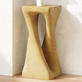 Merax Twist Shape MGO Accent Side Table, Unique Modern End Table with Wide Pedestal & Tabletop, Small Drink Tables for Living Room, Bedroom Night Stand Bedside Table, No Assembly Required, Natural by Merax