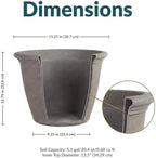 Sunnydaze Anjelica 15.25'' Large Plastic Planter Pot for Plants, Gray - Image 6