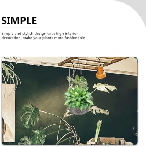 Milisten 2pcs Hanging Planters for Outdoor Plants Garden Hanging Rattan Basket Honeycomb Design Hanging Flower Pots with Hook for Indoors Plants - Image 4