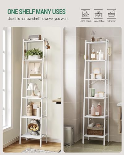 Hzuaneri Ladder Shelf, Bookshelf, Freestanding Corner Storage Shelf - Image 4