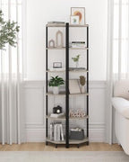 Hzuaneri Corner Shelf Stand 6-Tier Corner Bookshelf Storage Standing Shelf - Image 7