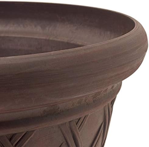 PSW Pot Collection Basket Weave Planter Pot for Indoor and Outdoor Plants and Gardens, 18-inch, Chocolate - Image 3