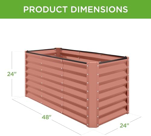 Best Choice Products 4x2x2ft Outdoor Metal Raised Garden Bed, Deep Root Box Planter for Vegetables, Flowers, Herbs, 119 Gallon Capacity, 100% Non Toxic Materials - Terracotta - Image 3