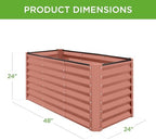 Best Choice Products 4x2x2ft Outdoor Metal Raised Garden Bed, Deep Root Box Planter for Vegetables, Flowers, Herbs, 119 Gallon Capacity, 100% Non Toxic Materials - Terracotta - Image 3
