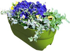 Emsco Group Bloomers Rail Planter, 24" Weatherproof Resin Deck & Balcony Planter with Drainage – Fits 2x4 & 2x6 Rails – Sage Green by EmscoGroup