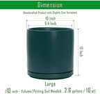 D'vine Dev 2-Pack Ceramic Pots with Saucers, Teal, 10 in, 94-V-E-9 - Image 3